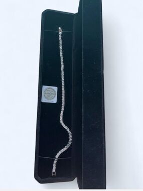Swarovski Clear Crystal Silver Tennis Bracelet